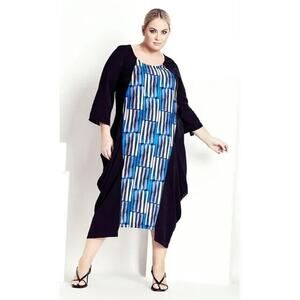 Manon Baptiste Women's Plus Size 26 Relaxed Fit Gia Maxi Dress Lagenlook‎ NWT